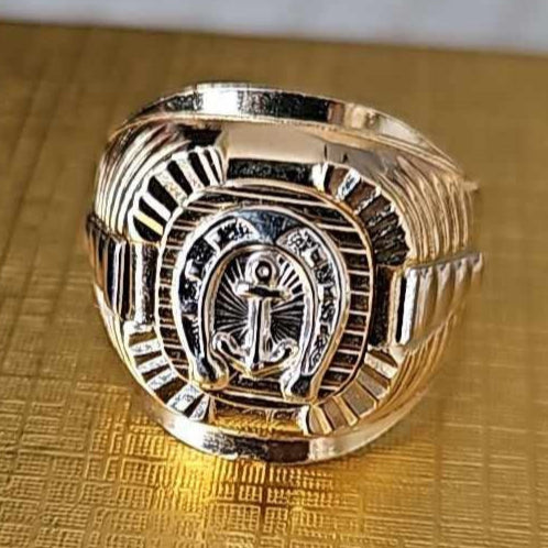 18K Saudi gold men`s ring A-6