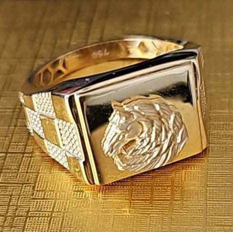 18K Saudi gold men's ring A-5