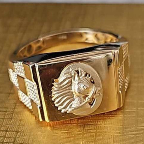 18K Saudi gold men's ring A-4